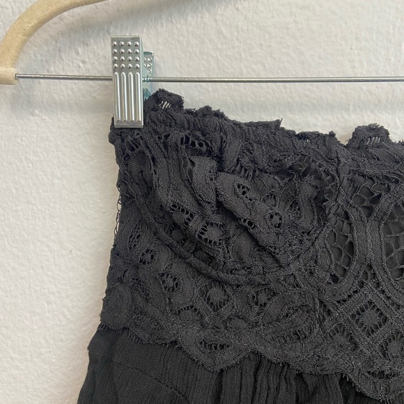 New Free People Adella Lace Tiered Corset Tube Top in Black Size XS - Picture 5 of 13